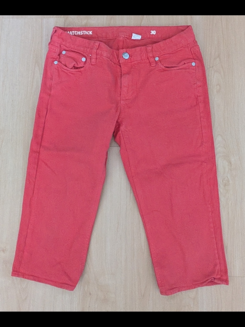 J.Crew Matchstick  Coral Red jeans - Size 30